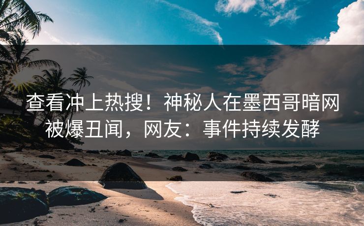 查看冲上热搜！神秘人在墨西哥暗网被爆丑闻，网友：事件持续发酵