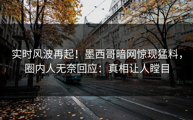 实时风波再起！墨西哥暗网惊现猛料，圈内人无奈回应：真相让人瞠目