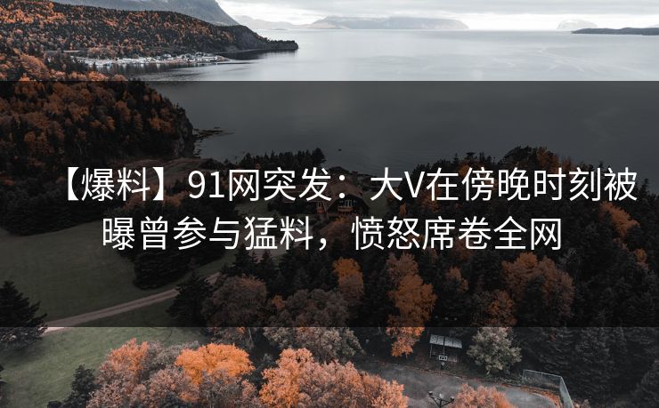 【爆料】91网突发：大V在傍晚时刻被曝曾参与猛料，愤怒席卷全网
