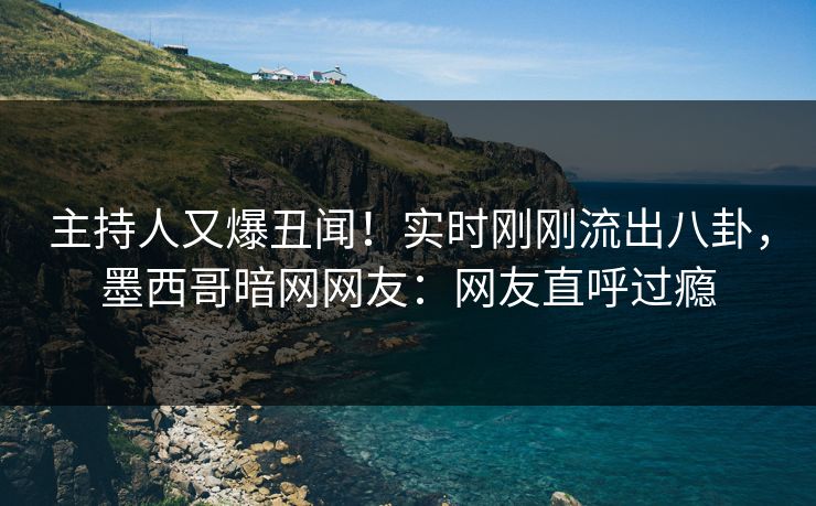 主持人又爆丑闻！实时刚刚流出八卦，墨西哥暗网网友：网友直呼过瘾