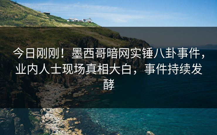 今日刚刚！墨西哥暗网实锤八卦事件，业内人士现场真相大白，事件持续发酵