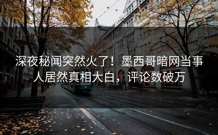 深夜秘闻突然火了！墨西哥暗网当事人居然真相大白，评论数破万